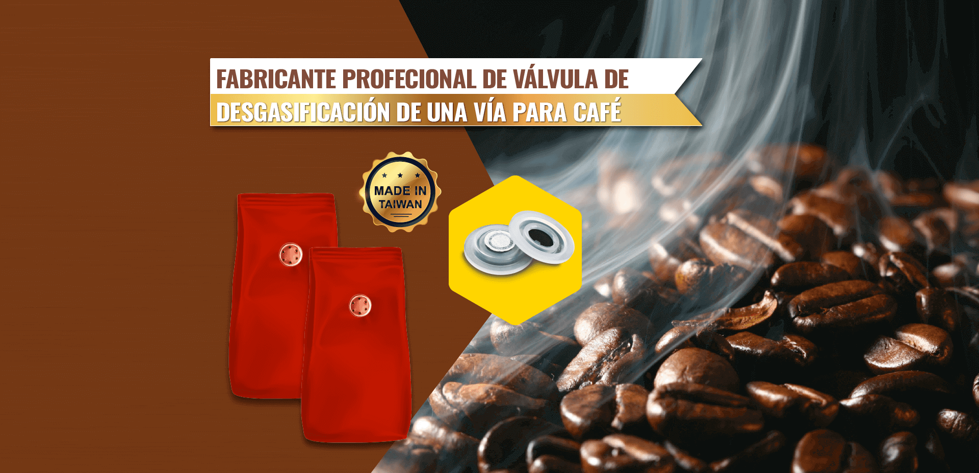 Válvula de desgasificación de una vía para bolsa de café